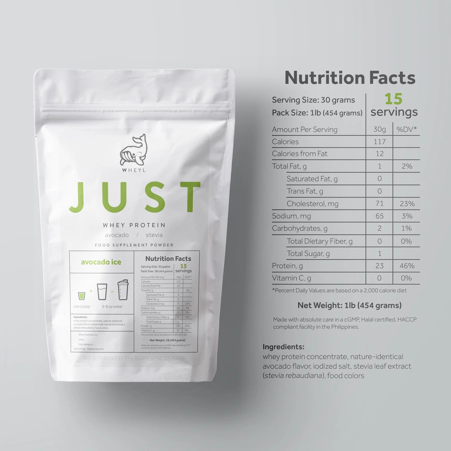 Wheyl Just Whey Protein 1lb Pack - 15 servings