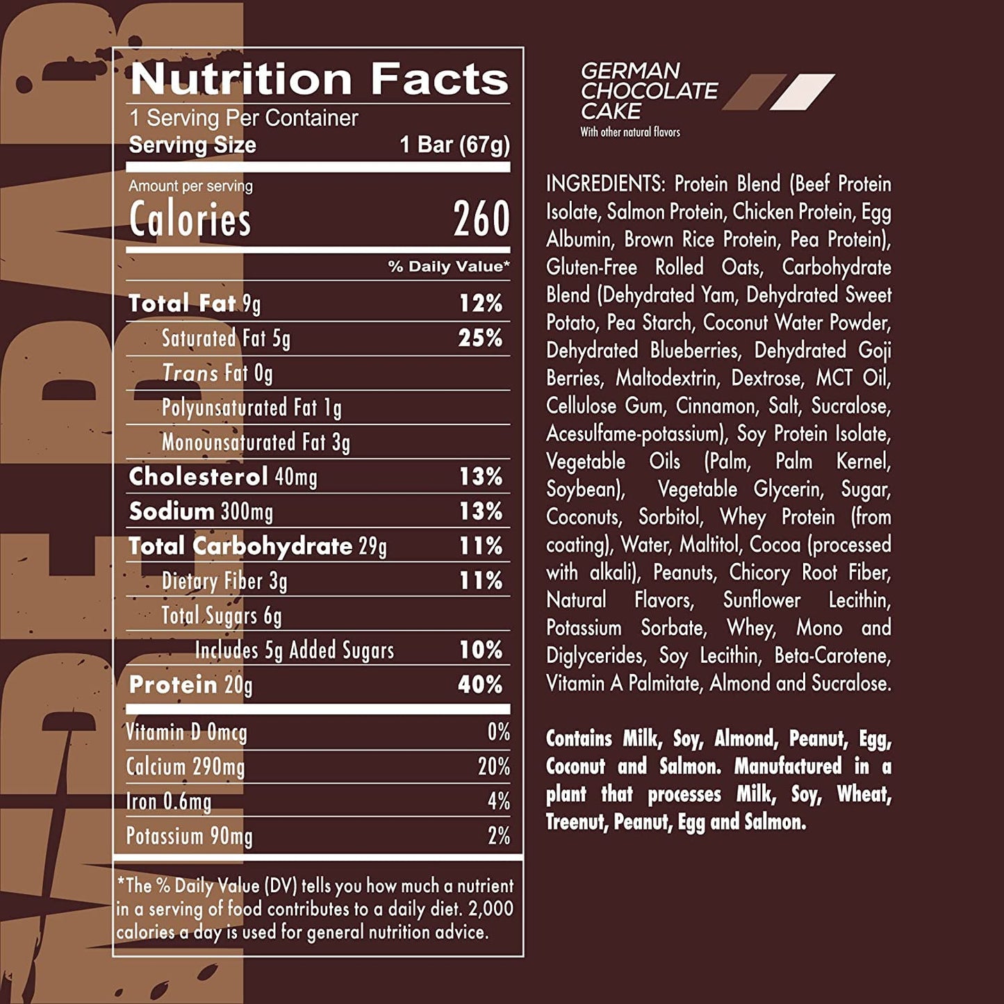 Redcon1 MRE Protein Bar - 1 Bar (sold per piece) Nutrient-Rich, Convenient Snack