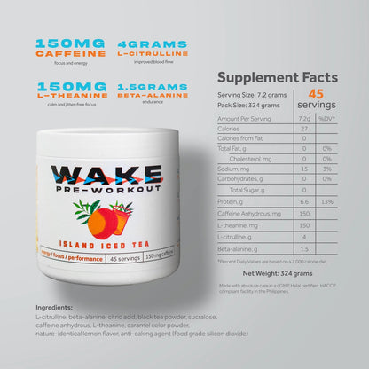 Wheyl Nutrition Wake Pre-Workout 45 servings